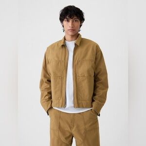 NWT Gap Men’s Canvas Denim Carpenter Jacket Palomino Brown Global Tan Large